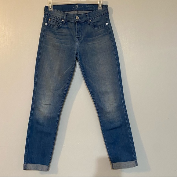 7 For All Mankind The Skinny Crop & Roll Jeans in Size 26 - Picture 1 of 13